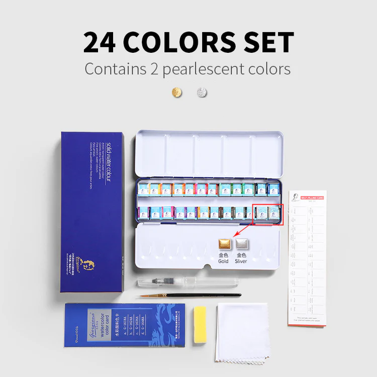 آبرنگ‌حرفه ای ۲۴ رنگ جورجین